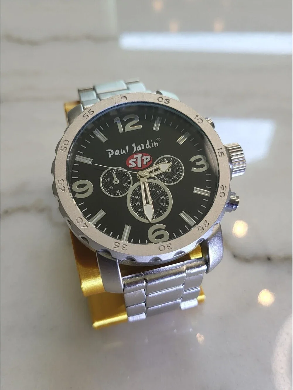 Men's Quartz Watch Working New Battery Automobilia 50mm STP Gas Filters WorksEUC